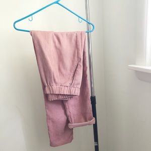 PINK RIBBED JOGGER PANTS